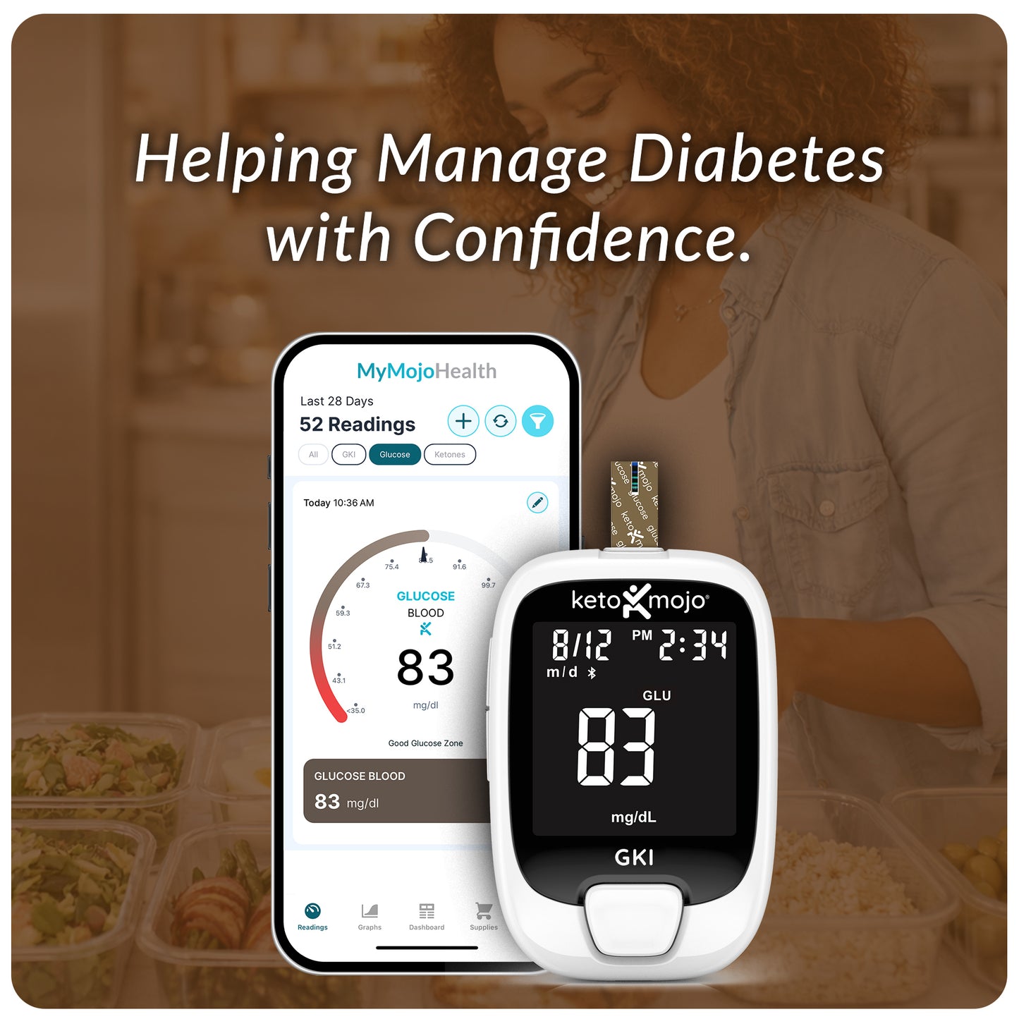 GKI-Bluetooth Blood Glucose & Ketone Meter - BASIC STARTER KIT (mmol)